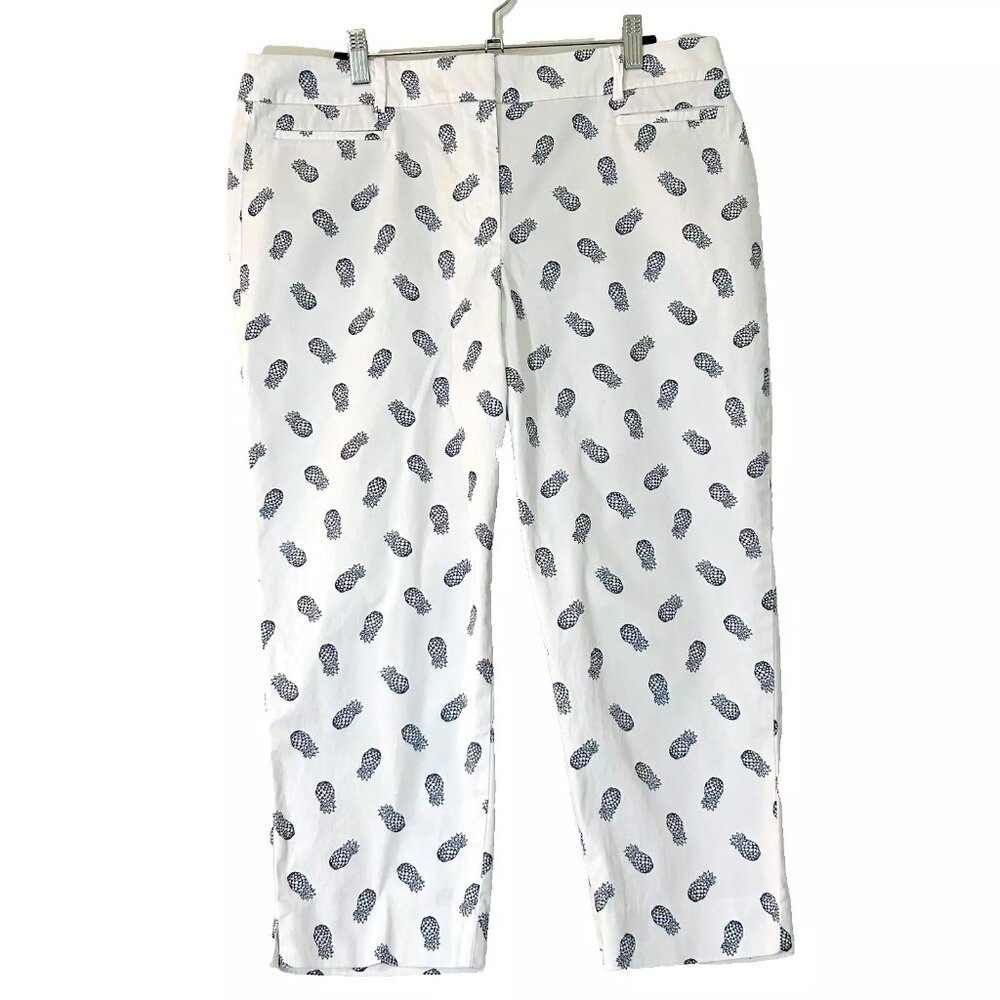 Talbots The Perfect Crop Curvy size 12 Petite NEW Lucky Pineaple